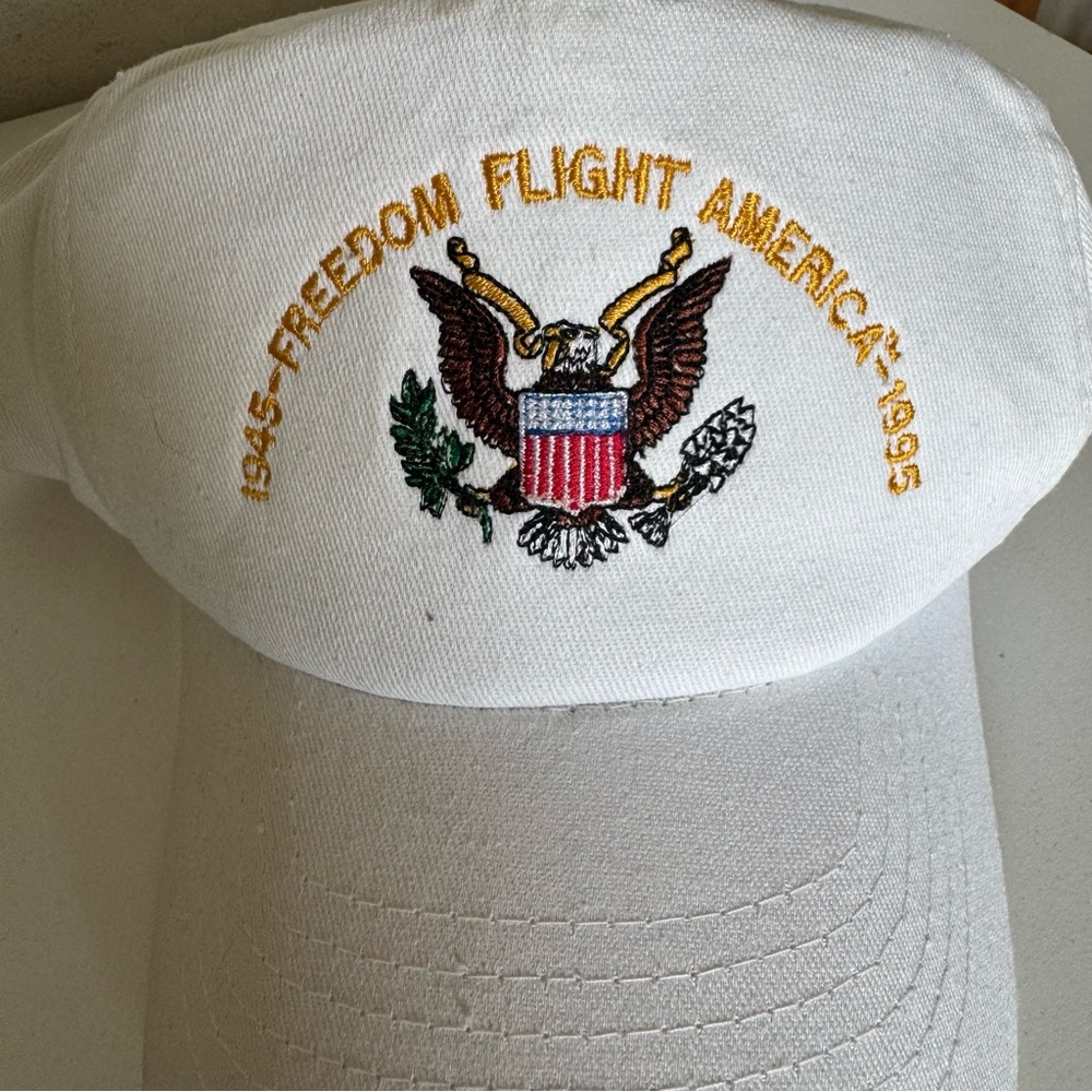 Vintage 1995 Freedom Flight America Military Veteran Baseball Hat Cap